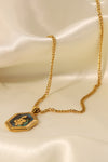 18K Gold Plated Snake Geometric Pendant Necklace