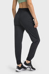 Elastic Waist Yoga Joggers with Pockets - ONYX ASHE