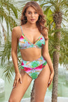 Printed Tie Back V-Neck Bikini Set - ONYX ASHE