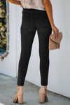 Button Fly Skinny Jeans with Pockets - ONYX ASHE