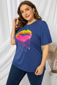 Plus Size Lip Graphic Tee Shirt