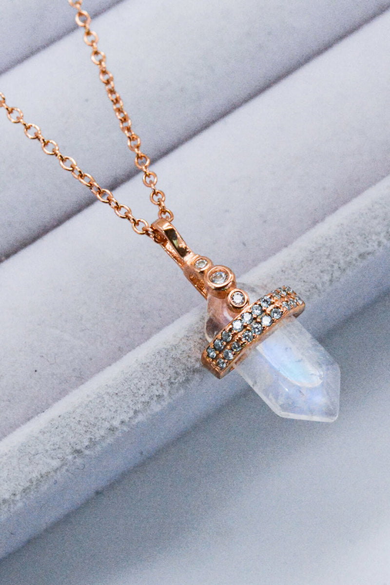 925 Sterling Silver Moonstone Pendant Necklace