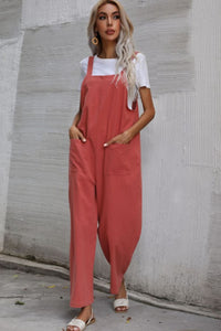 Wide Leg Overalls with Front Pockets - ONYX ASHE