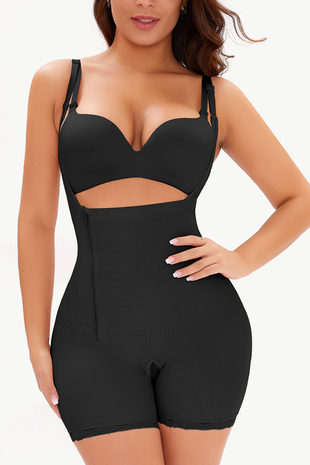 Full Size Side Zipper Under-Bust Shaping Bodysuit - ONYX ASHE