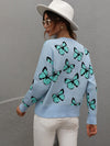 Butterfly Dropped Shoulder Crewneck Sweater