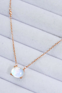 Geometric Moonstone Pendant Necklace