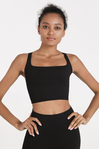 Crisscross Open Back Cropped Sports Cami - ONYX ASHE