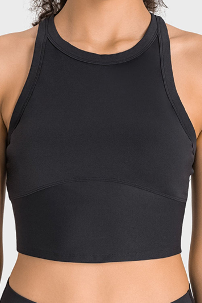 Racerback Cropped Sports Tank - ONYX ASHE