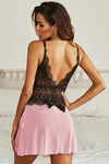 Lace Mesh Open Back Babydoll - ONYX ASHE