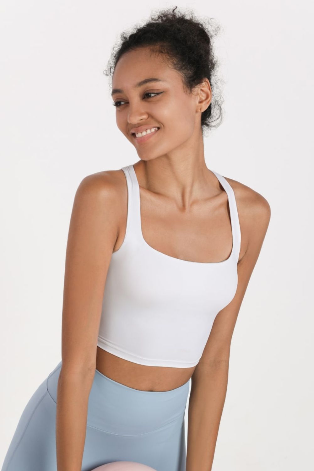 Crisscross Open Back Cropped Sports Cami - ONYX ASHE