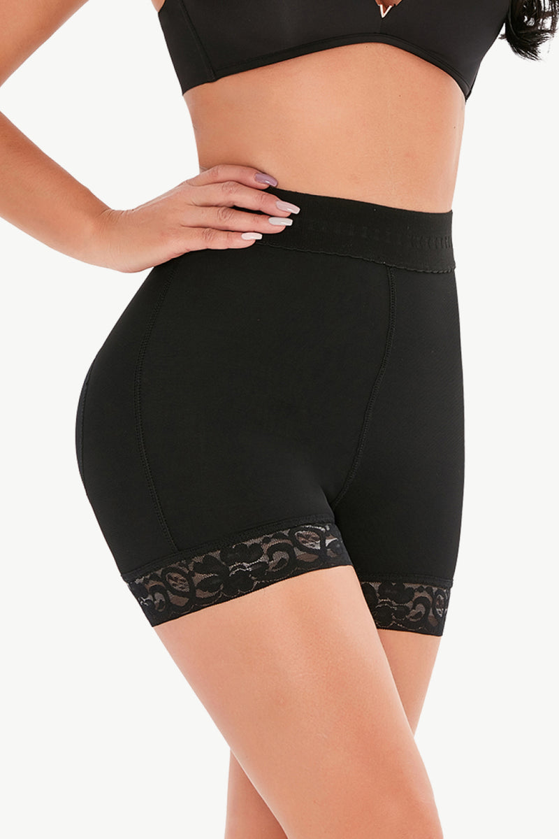 Full Size Pull-On Lace Trim Shaping Shorts - ONYX ASHE