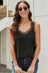 V-Neck Lace Tank Top