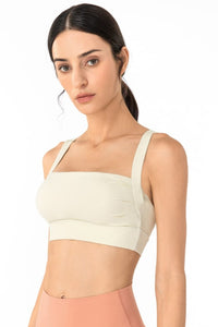 Open Back Pleated Detail Sports Bra - ONYX ASHE