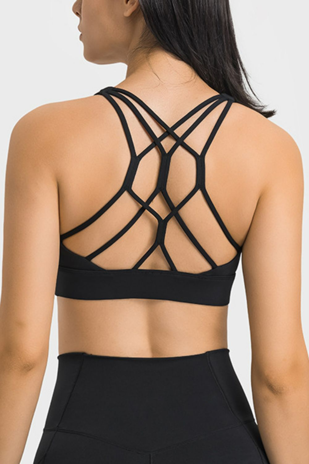 Breathable Crisscross Back Sports Bra - ONYX ASHE