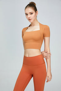 Short Sleeve Cropped Sports Top - ONYX ASHE