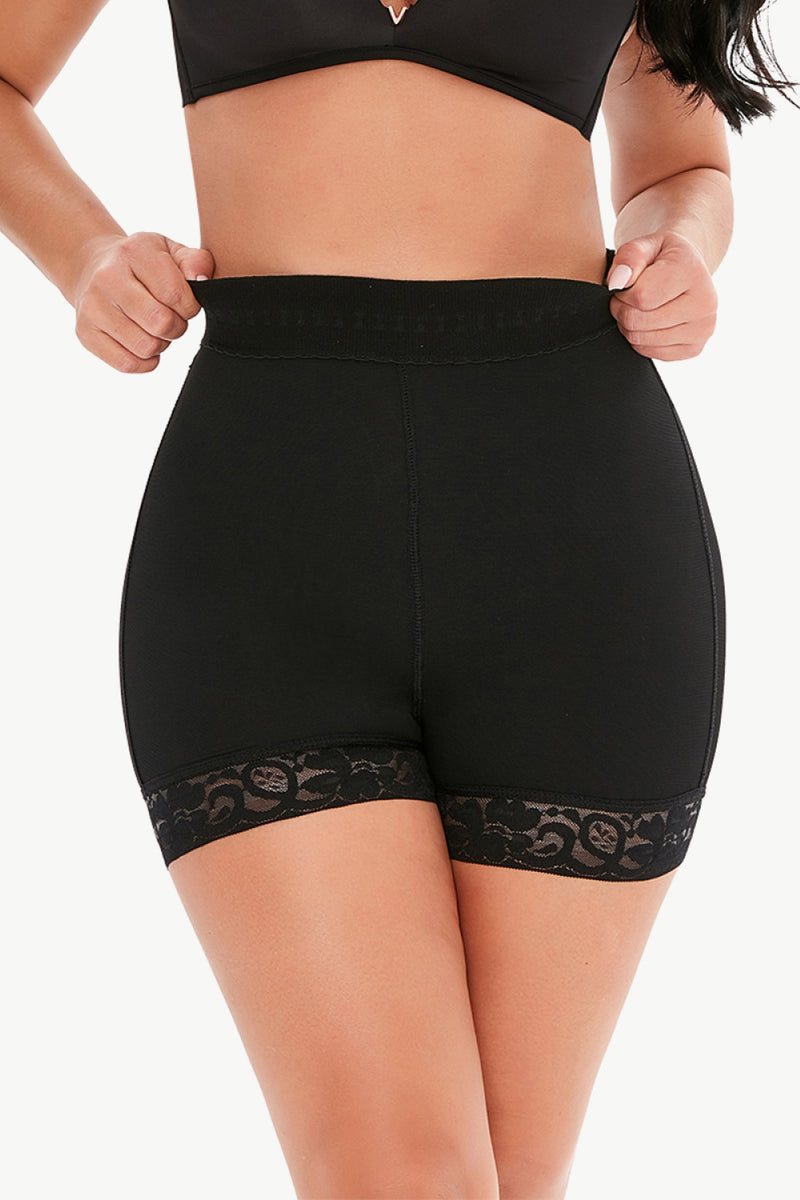 Full Size Pull-On Lace Trim Shaping Shorts - ONYX ASHE