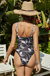 Printed Twist Front Cutout One-Piece Swimsuit - ONYX ASHE