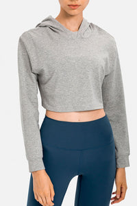 Long Sleeve Cropped Sports Hoodie - ONYX ASHE