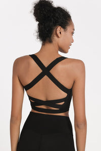 Crisscross Open Back Cropped Sports Cami - ONYX ASHE