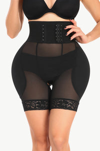 Full Size Breathable Lace Trim Shaping Shorts - ONYX ASHE