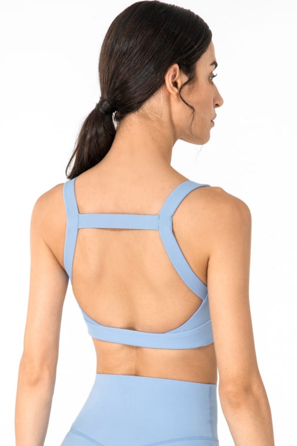 Open Back Pleated Detail Sports Bra - ONYX ASHE