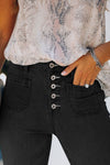 Button Fly Skinny Jeans with Pockets - ONYX ASHE