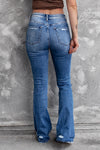 Distressed Flared Jeans with Pockets - ONYX ASHE