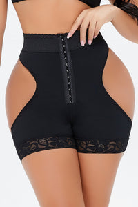 Full Size Cutout Hook-and-Eye Shaping Shorts - ONYX ASHE