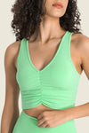 Gathered Detail Halter Neck Sports Bra - ONYX ASHE