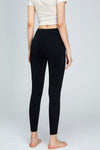 Seam Detail Wide Waistband Sports Leggings - ONYX ASHE