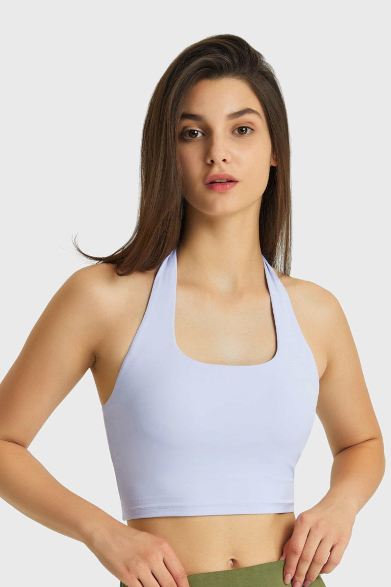 Breathable Halter Neck Sports Bra - ONYX ASHE