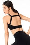 Open Back Pleated Detail Sports Bra - ONYX ASHE