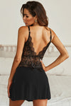 Lace Mesh Open Back Babydoll - ONYX ASHE