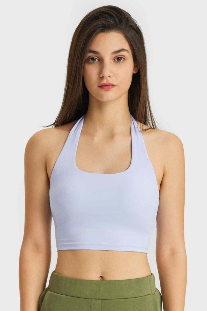 Breathable Halter Neck Sports Bra - ONYX ASHE