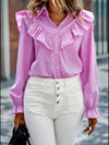 Flounce Sleeve Ruffled Shirt