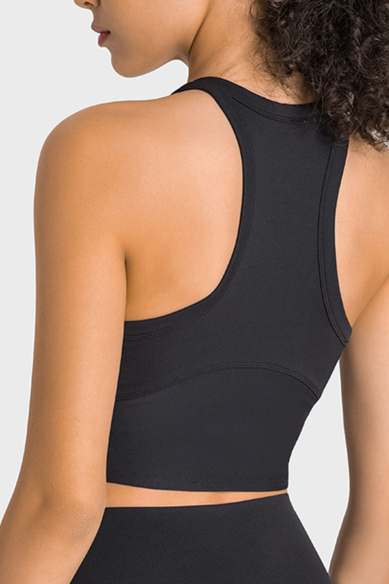 Racerback Cropped Sports Tank - ONYX ASHE