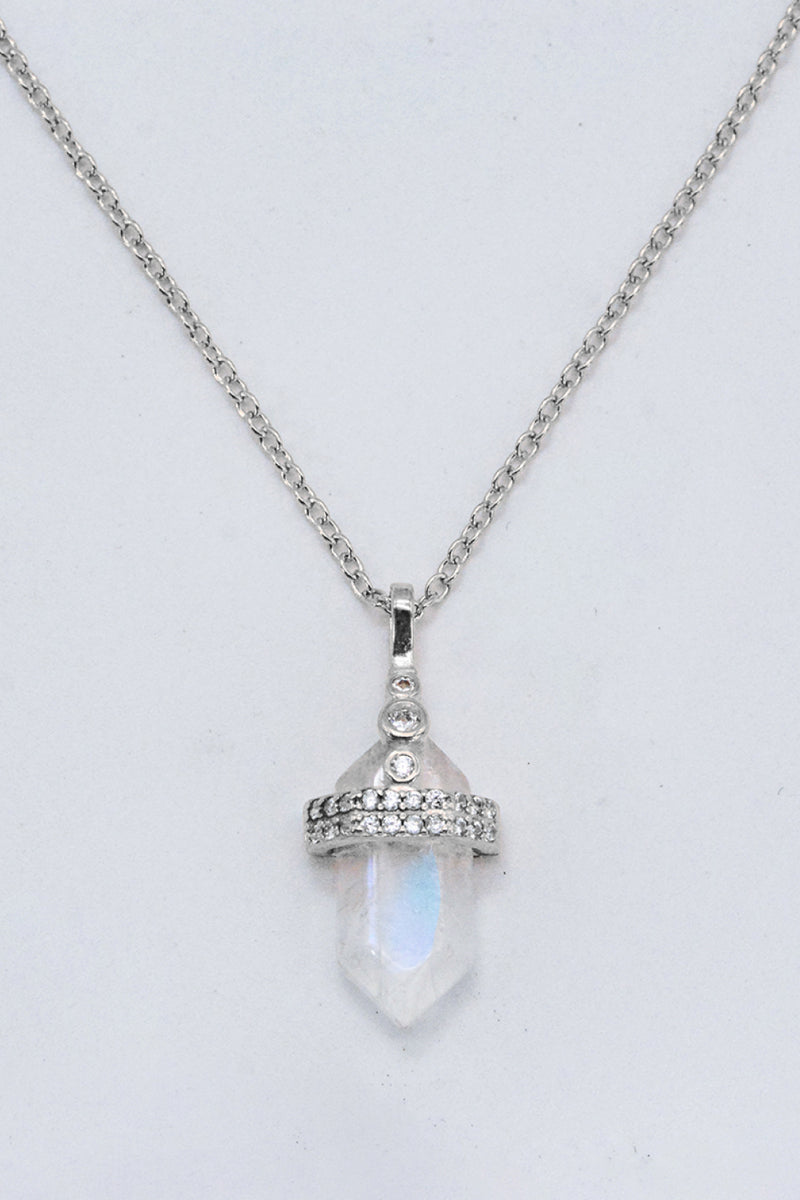 925 Sterling Silver Moonstone Pendant Necklace