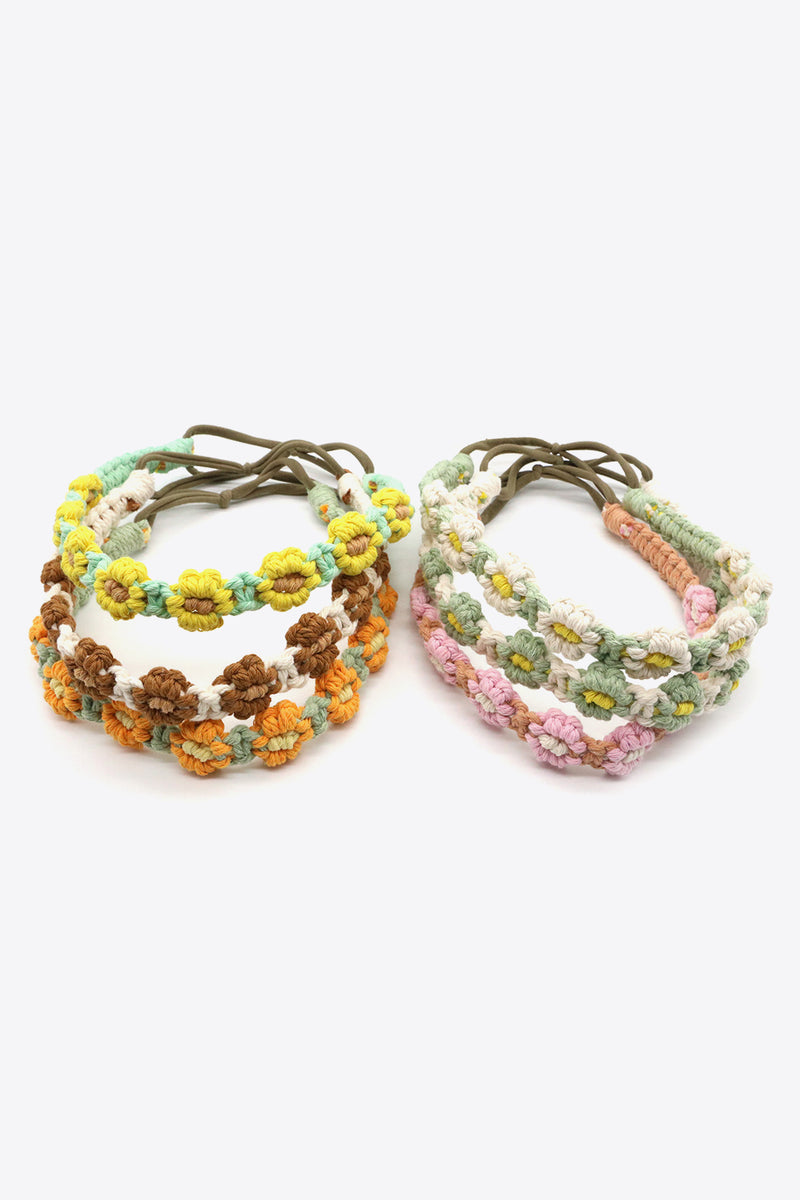 Assorted 2-Pack In My Circle Daisy Macrame Headband