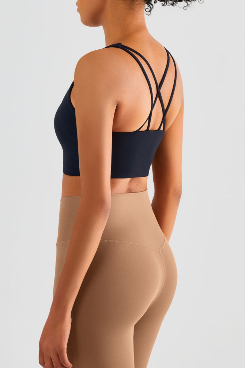 Chic Start Crisscross Back Sports Bra - ONYX ASHE