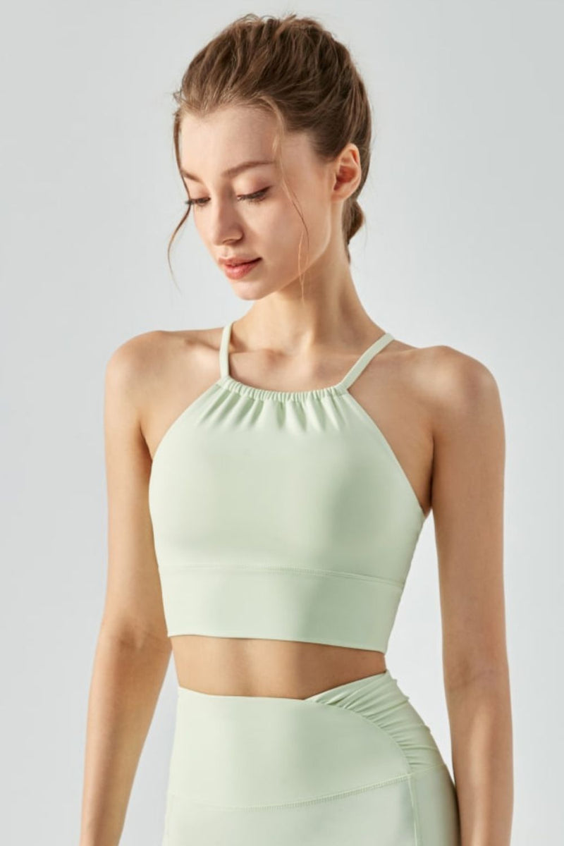 Crisscross Gathered Detail Cropped Sports Cami - ONYX ASHE