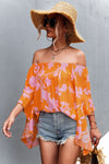 Floral Bell Sleeve Off-Shoulder Blouse