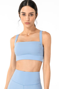 Open Back Pleated Detail Sports Bra - ONYX ASHE