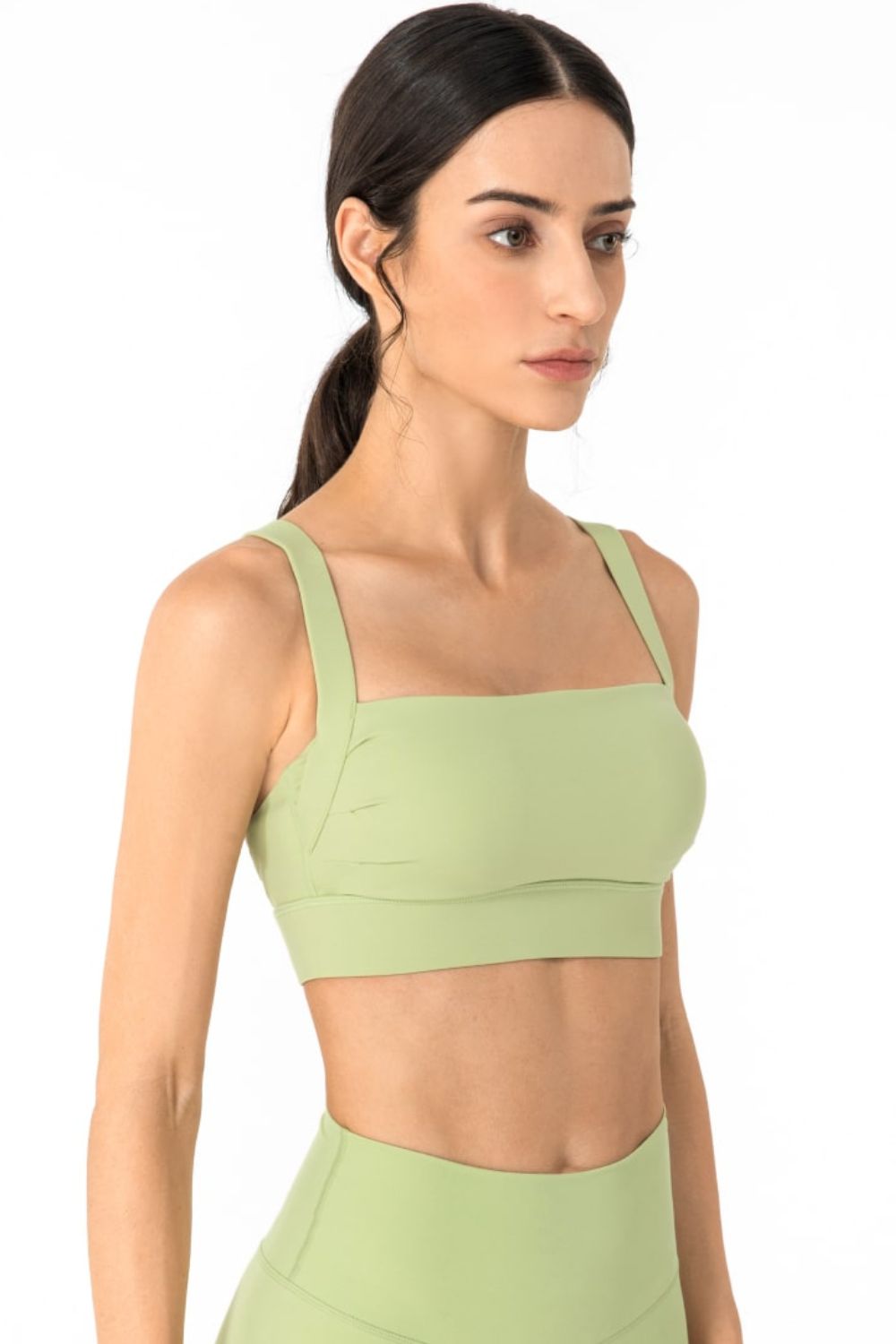 Open Back Pleated Detail Sports Bra - ONYX ASHE