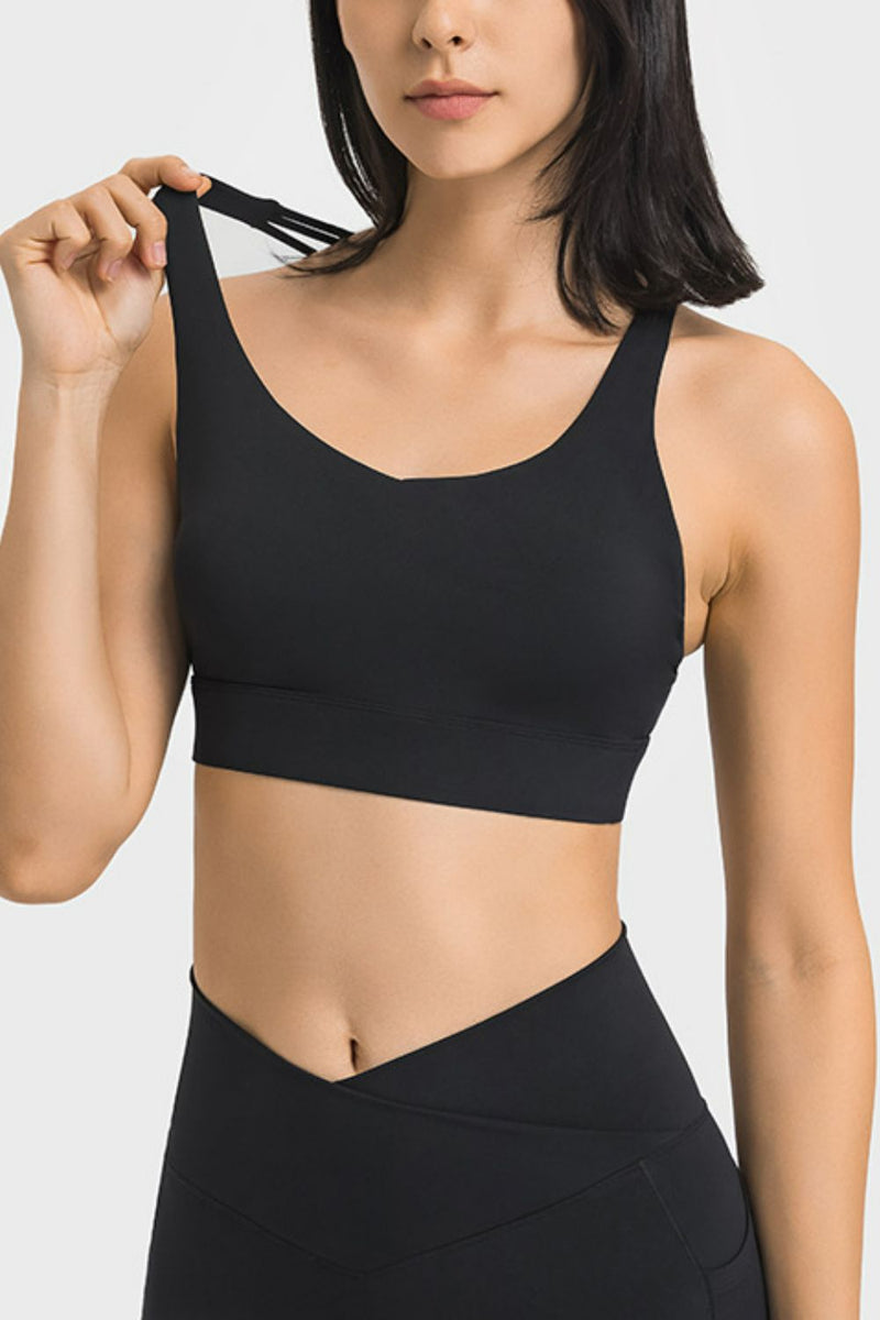 Breathable Crisscross Back Sports Bra - ONYX ASHE