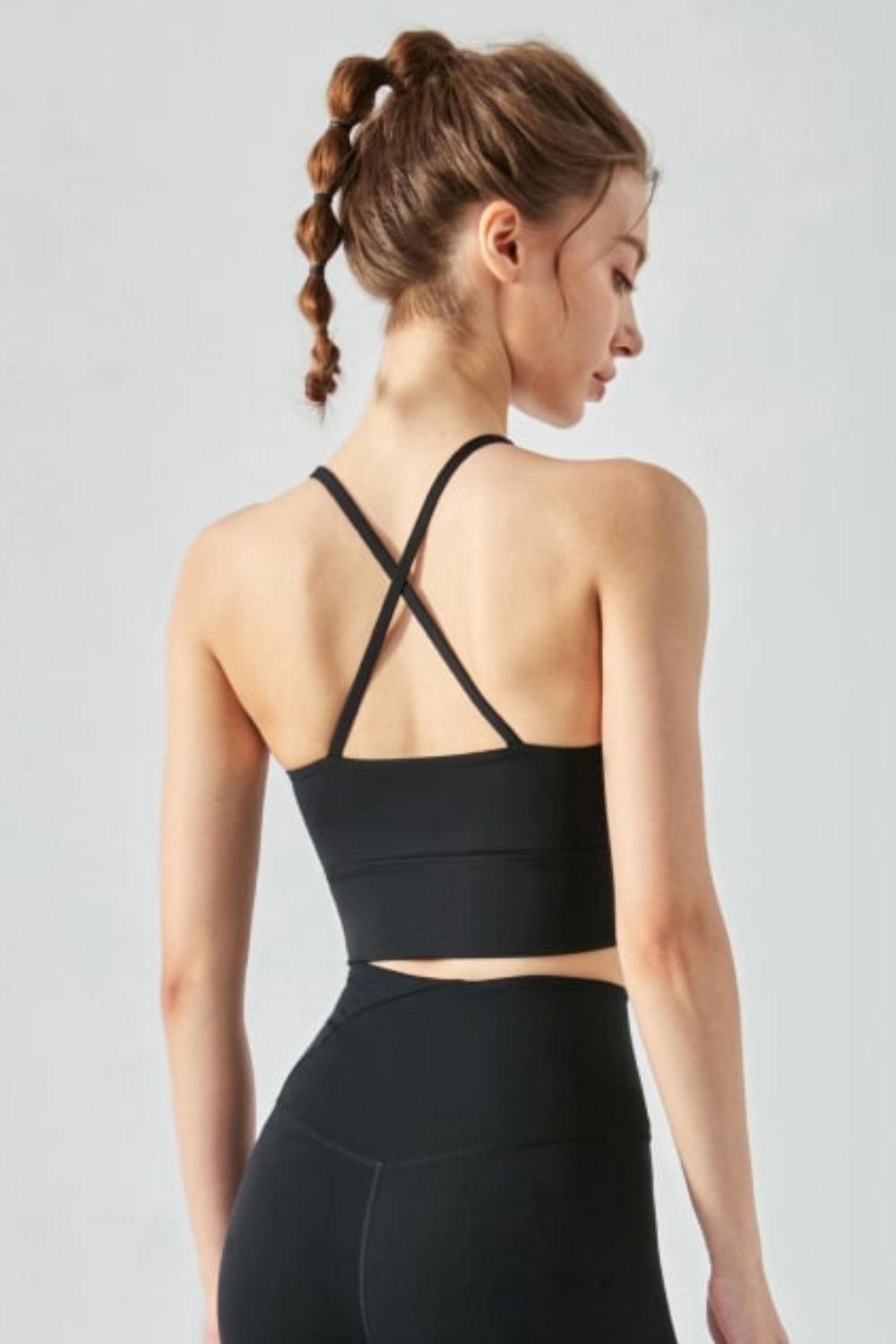 Crisscross Gathered Detail Cropped Sports Cami - ONYX ASHE