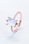 925 Sterling Silver Square Moonstone Ring