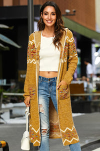 Bohemian Slit Hooded Duster Cardigan