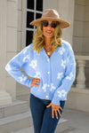 Floral Dropped Shoulder Button-Up Cardigan