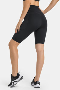 High Waist Biker Shorts with Pockets - ONYX ASHE