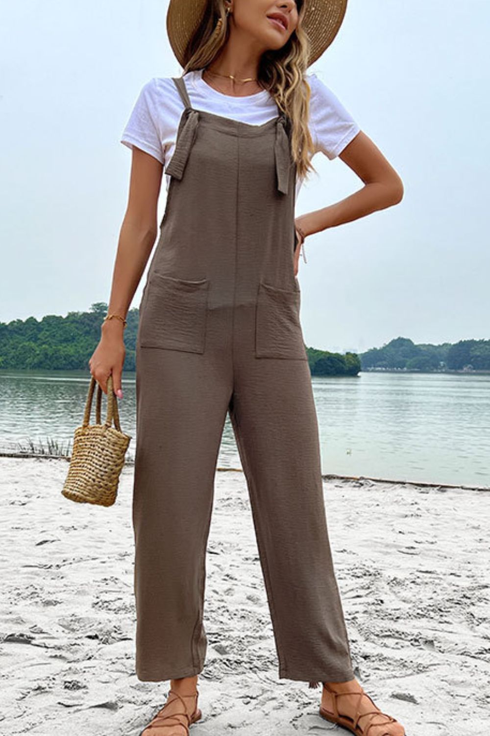 Straight Leg Jumpsuit with Pockets - ONYX ASHE